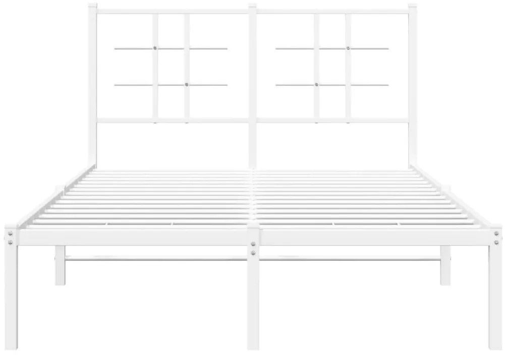 Estrutura de cama com cabeceira 120x190 cm metal branco