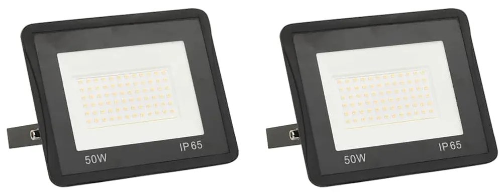 vidaXL Projetores c/ iluminação LED 2 pcs 50 W branco quente