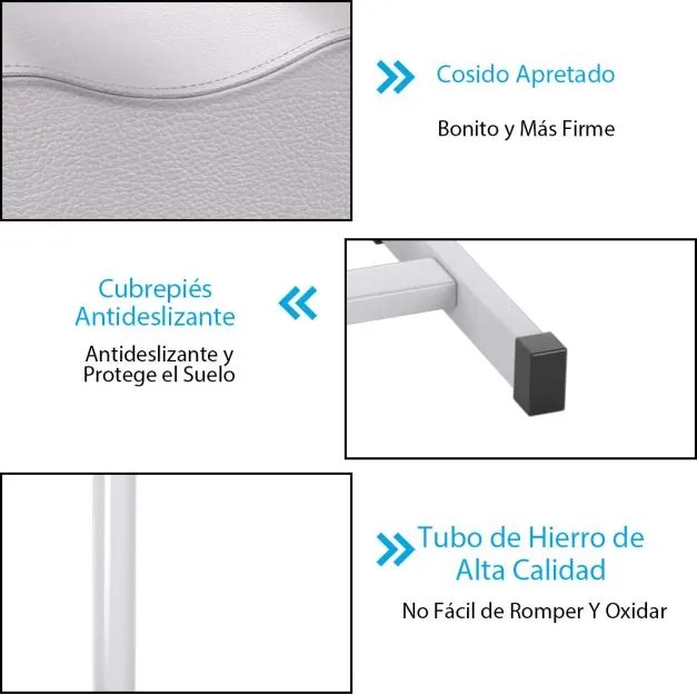 Apoio de pés para pedicure e manicure com altura regulável Almofada de 44-65 cm Equipamento profissional para salões de beleza Branco