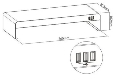 Suporte de mesa elevador para monitor + CROMAD USB HUB