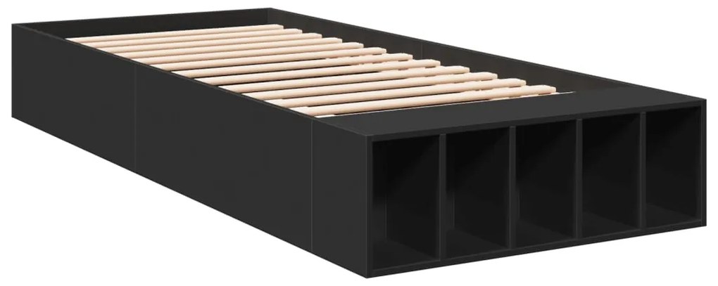 Estrutura de cama 90x190 cm derivados de madeira preto