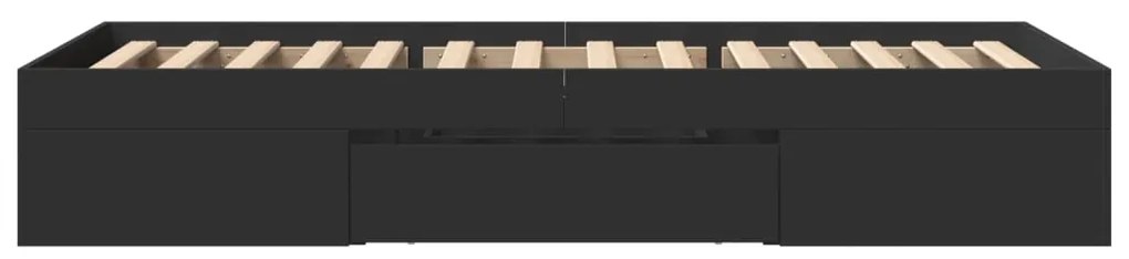 Estrutura de cama 90x190 cm derivados de madeira preto
