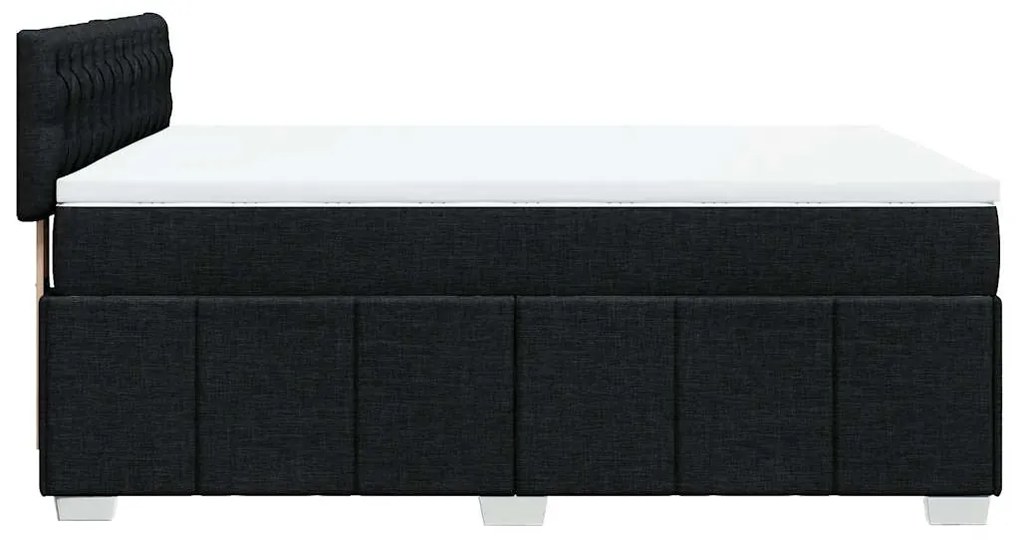 Cama com molas/colchão 140x200 cm tecido preto