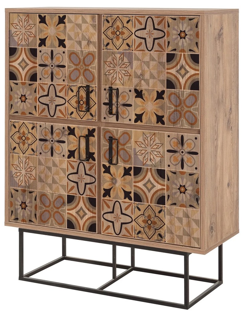 Armário Multiuso Quantum – Pinheiro Atlântico Preto – 93x115x36 cm