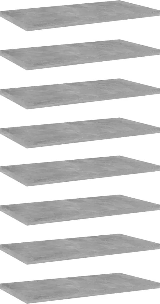 vidaXL Prateleiras estante 8pcs 40x20x1,5 deriv. madeira cinza-cimento