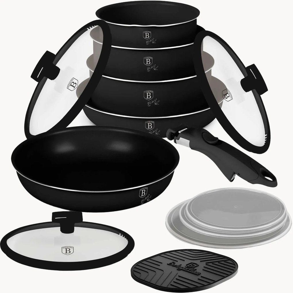 Conjunto de cozinha Matte Black, conjunto de 13