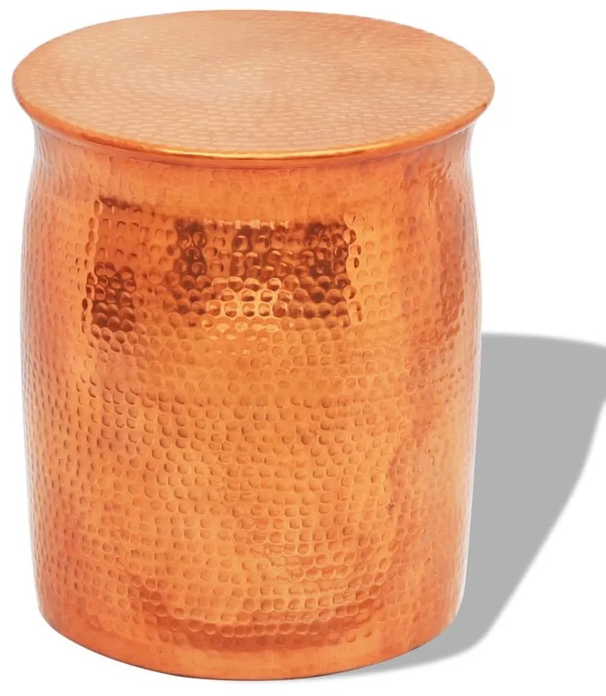 vidaXL Banco/mesa de apoio em alumínio martelado, cor de latão/cobre