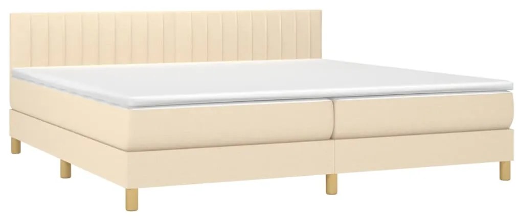 Cama com molas/colchão 200x200 cm tecido cor creme