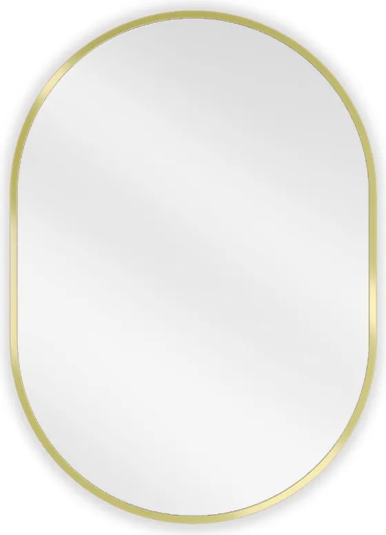Mexen Loft espelho de casa de banho oval 70 x 50 cm, moldura dourada escovada - 9851-070-050-000-50