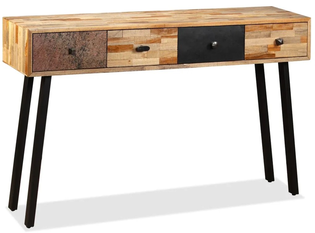Mesa consola teca reciclada maciça 120x30x76 cm