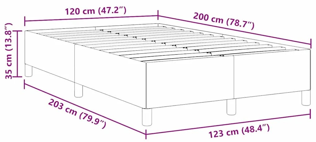 Cama vidaXL Cinza Escuro 120x200 cm Tecido Corduroy