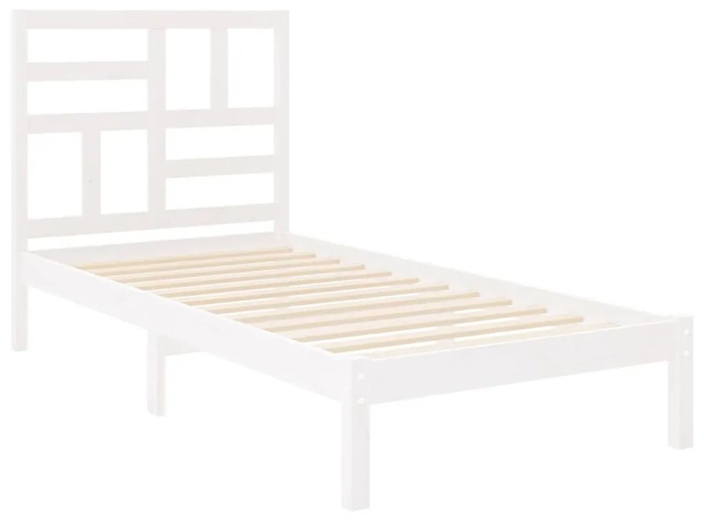 Estrutura cama pequena solteiro 75x190 cm madeira maciça branco