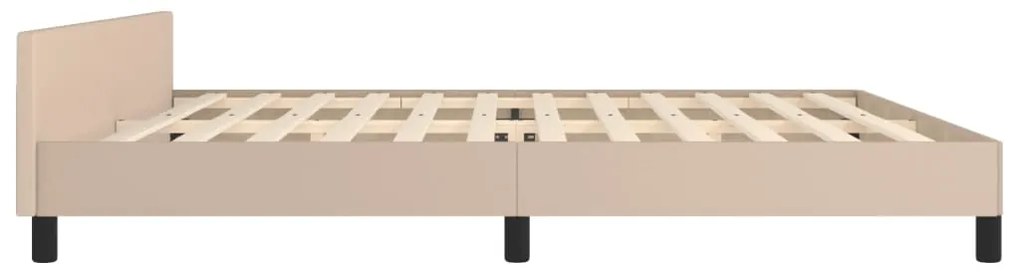 Estrutura cama cabeceira 200x200 cm couro artificial cappuccino