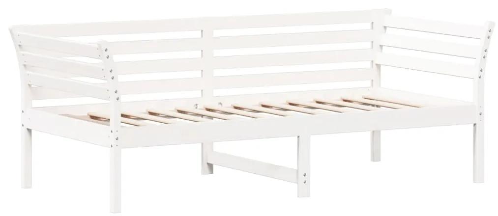 Sofá-cama 75x190 cm madeira de pinho maciça branco