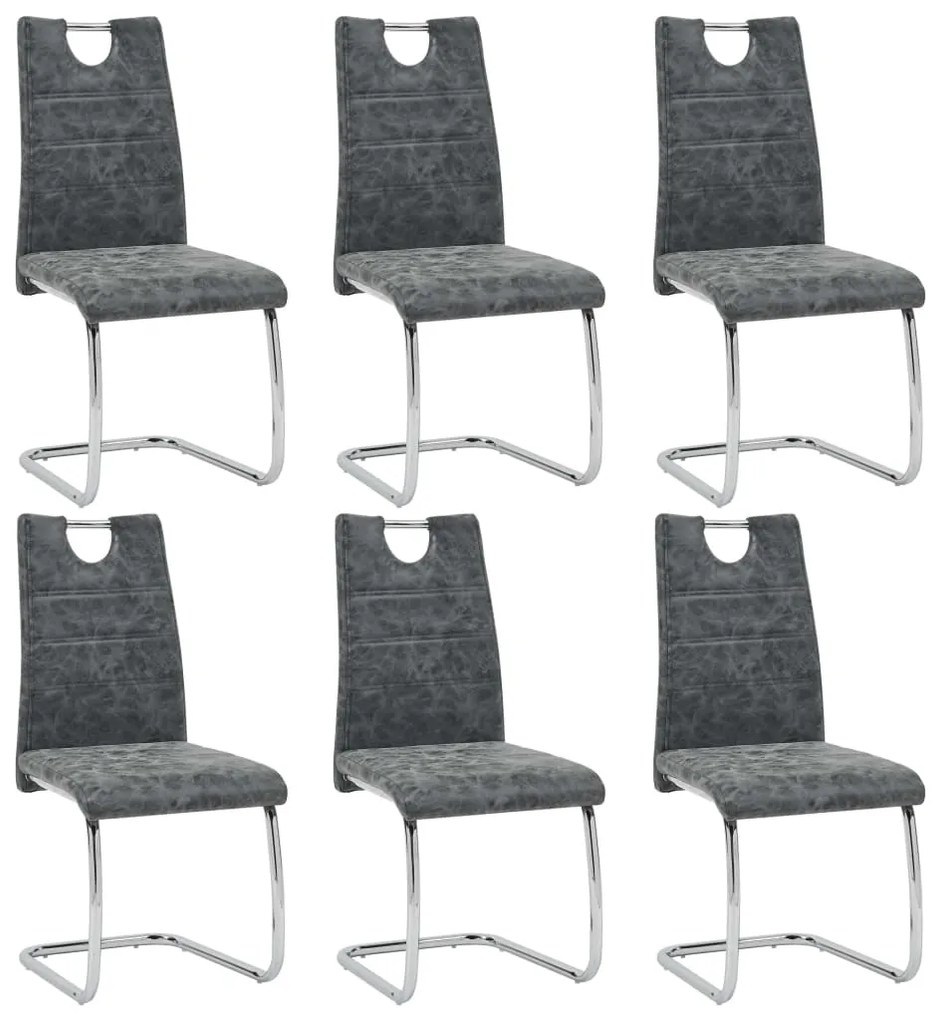 vidaXL Cadeiras de jantar 6 pcs couro artificial preto
