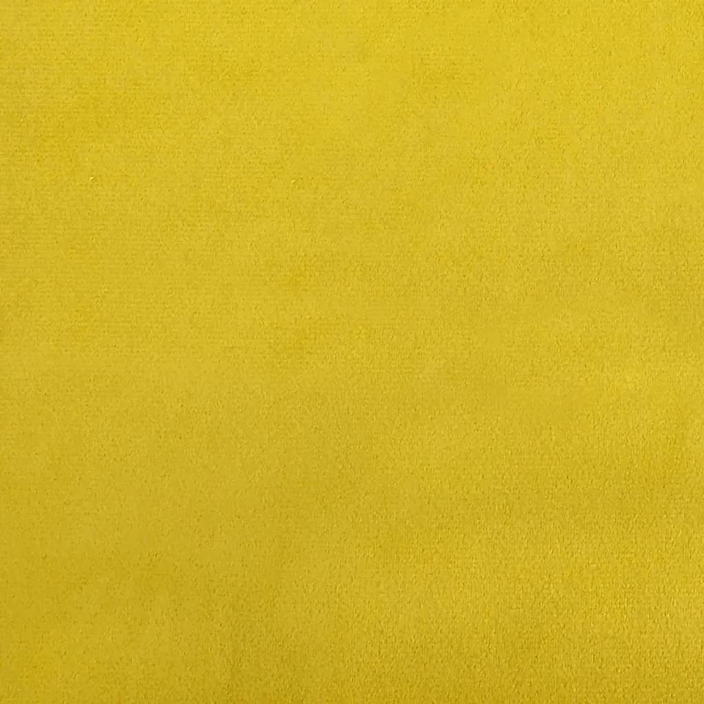 Sofá-cama com gavetão e colchões 100x200 cm veludo amarelo