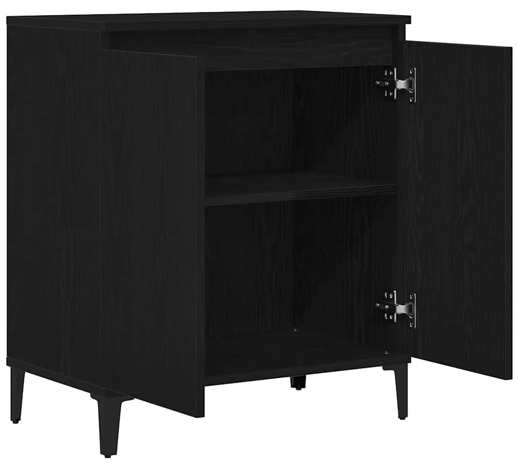Buffet vidaXL Preto de Carvalho 60x35x70 cm em Madeira Aglomerada