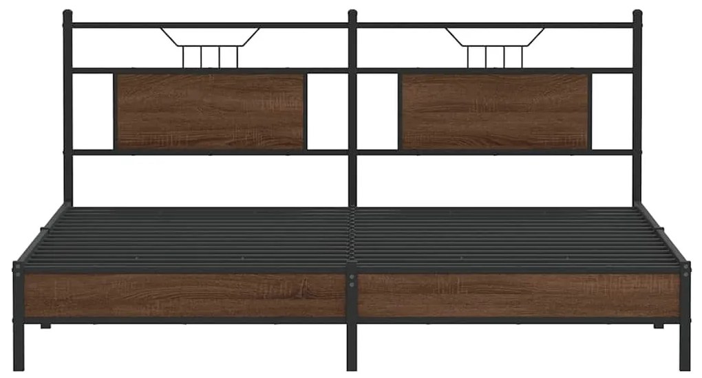 Estrutura de cama sem colchão 183x213 cm carvalho castanho