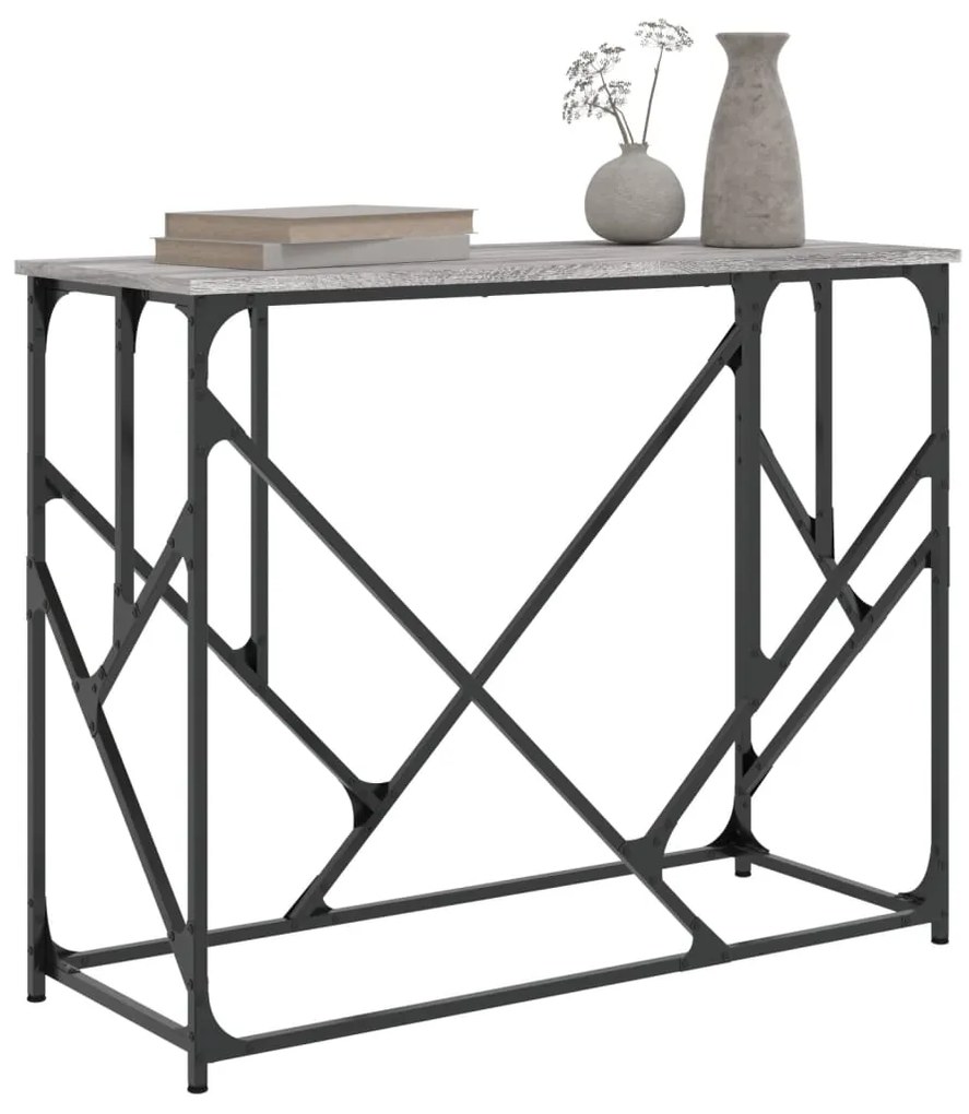 Mesa consola 100x40x80 cm derivados de madeira cinzento sonoma