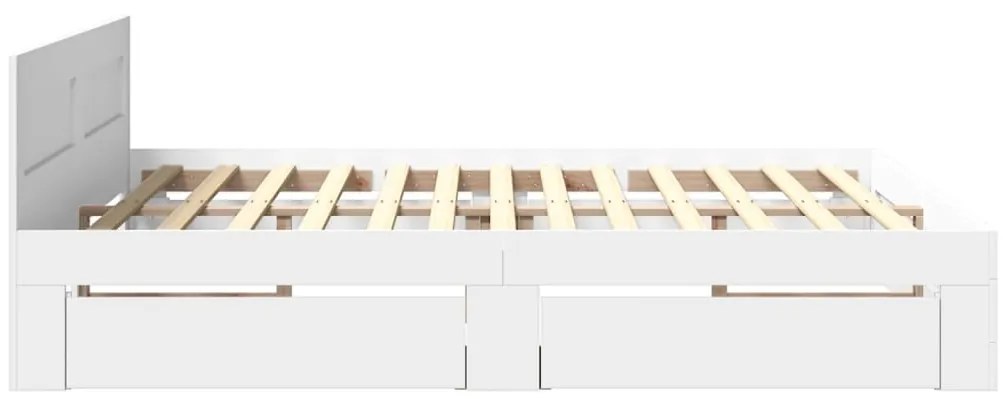 Estrutura de cama c/ cabeceira sem colchão 180x200 cm branco