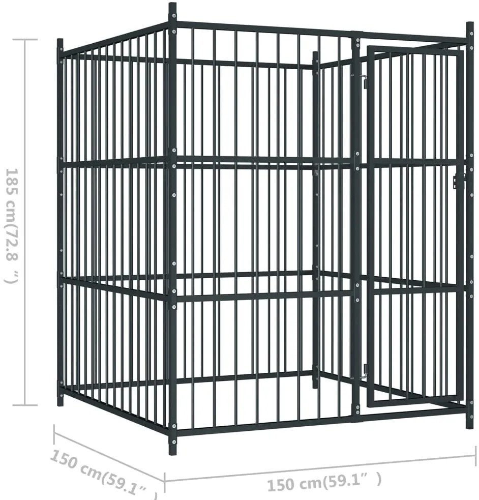 Canil de exterior 150x150x185 cm