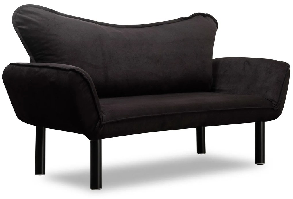 Sofá-Cama de 2 Lugares Chatto – Preto – 150x70x75 cm