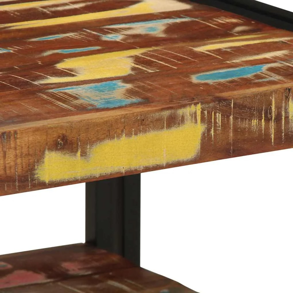 Mesa de centro multicor 50x50x38 cm madeira maciça recuperada
