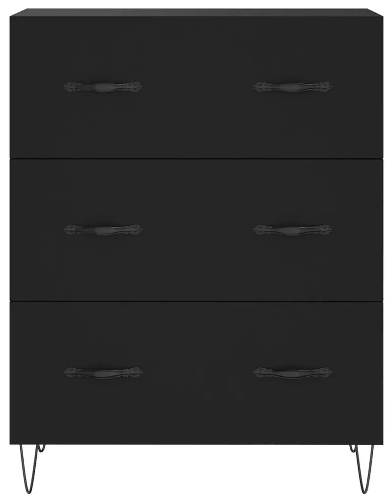 Armário alto 69,5x34x180 cm derivados de madeira preto