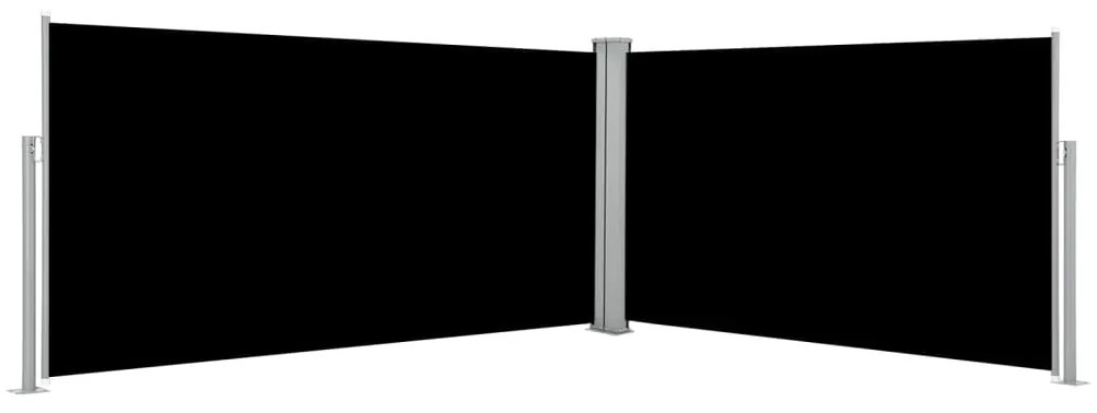 Toldo lateral retrátil 160x600 cm preto
