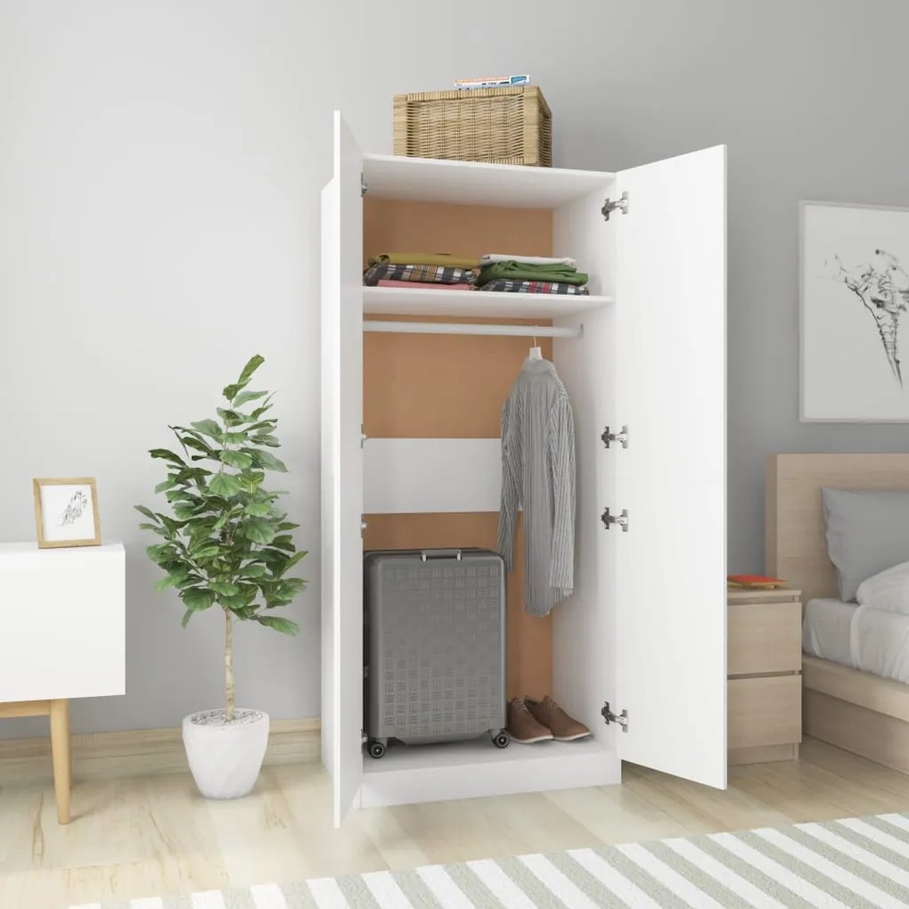 Roupeiro 80x52x180 cm derivados de madeira branco