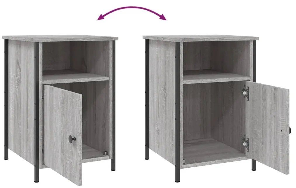 Mesas cabeceira 2 pcs 40x42x60cm deriv. madeira cinzento sonoma