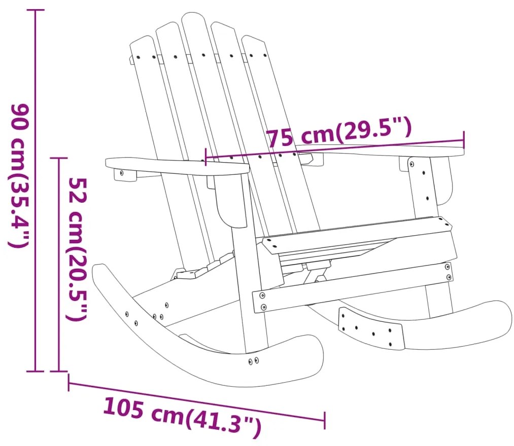 3 pcs conjunto lounge de jardim Adirondack acácia maciça