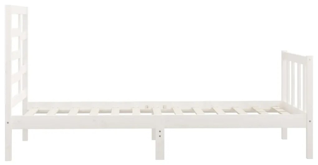 Estrutura de cama 100x200 cm pinho maciço branco