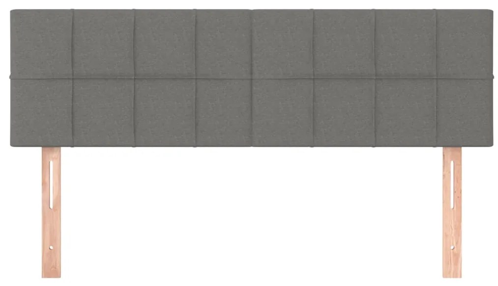 Cabeceira de cama 2 pcs tecido 72x5x78/88 cm cinzento-escuro