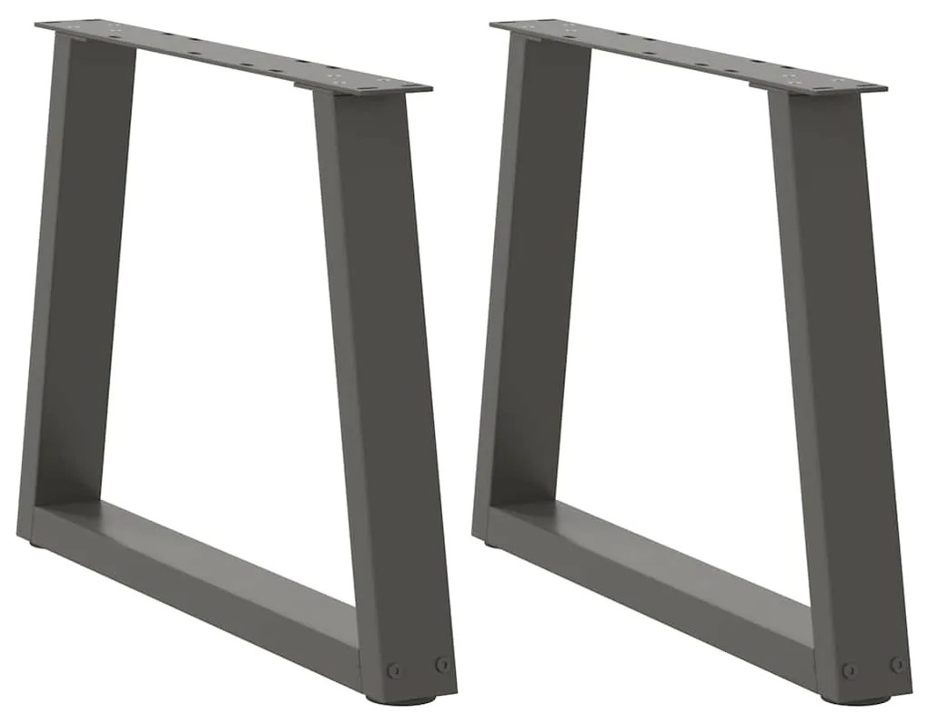 vidaXL Pés para mesa de centro em forma de V, 2 peças, antracite, 50x (42-43,3) cm, aço