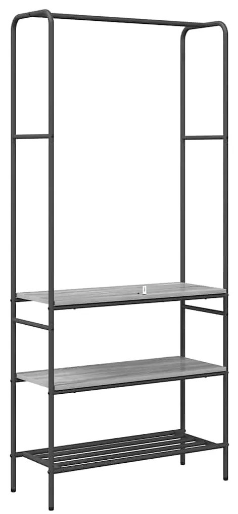 Suporte para Roupas com Prateleiras Sonoma cinzento
