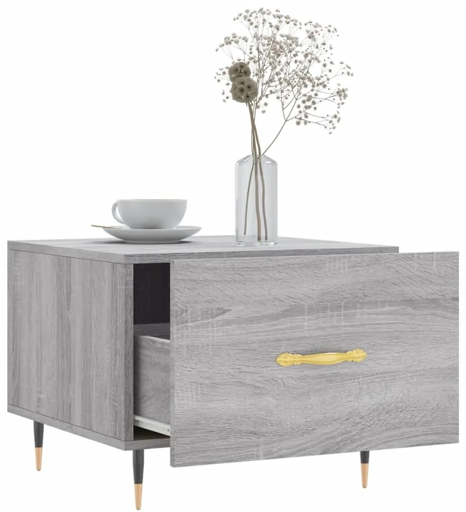 Mesas de centro 2 pcs 50x50x40 cm madeira proc. sonoma cinza