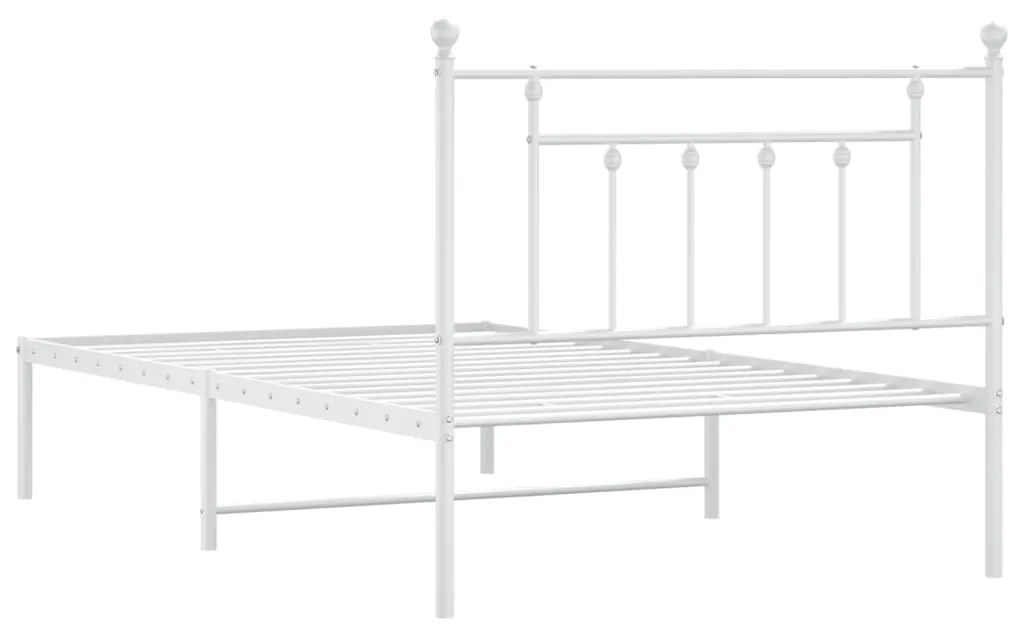 Estrutura de cama em metal com cabeceira 107x203 cm branco