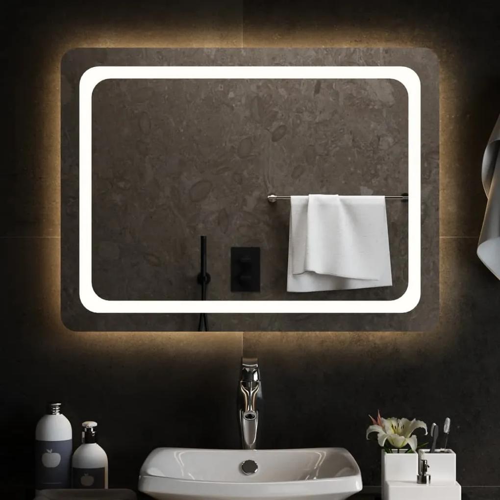 Espelho de casa de banho com luzes LED 80x60 cm