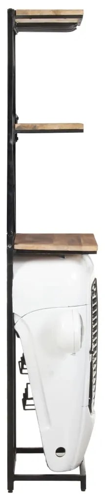 Garrafeira trator 49x31x172 cm madeira mangueira áspera branco