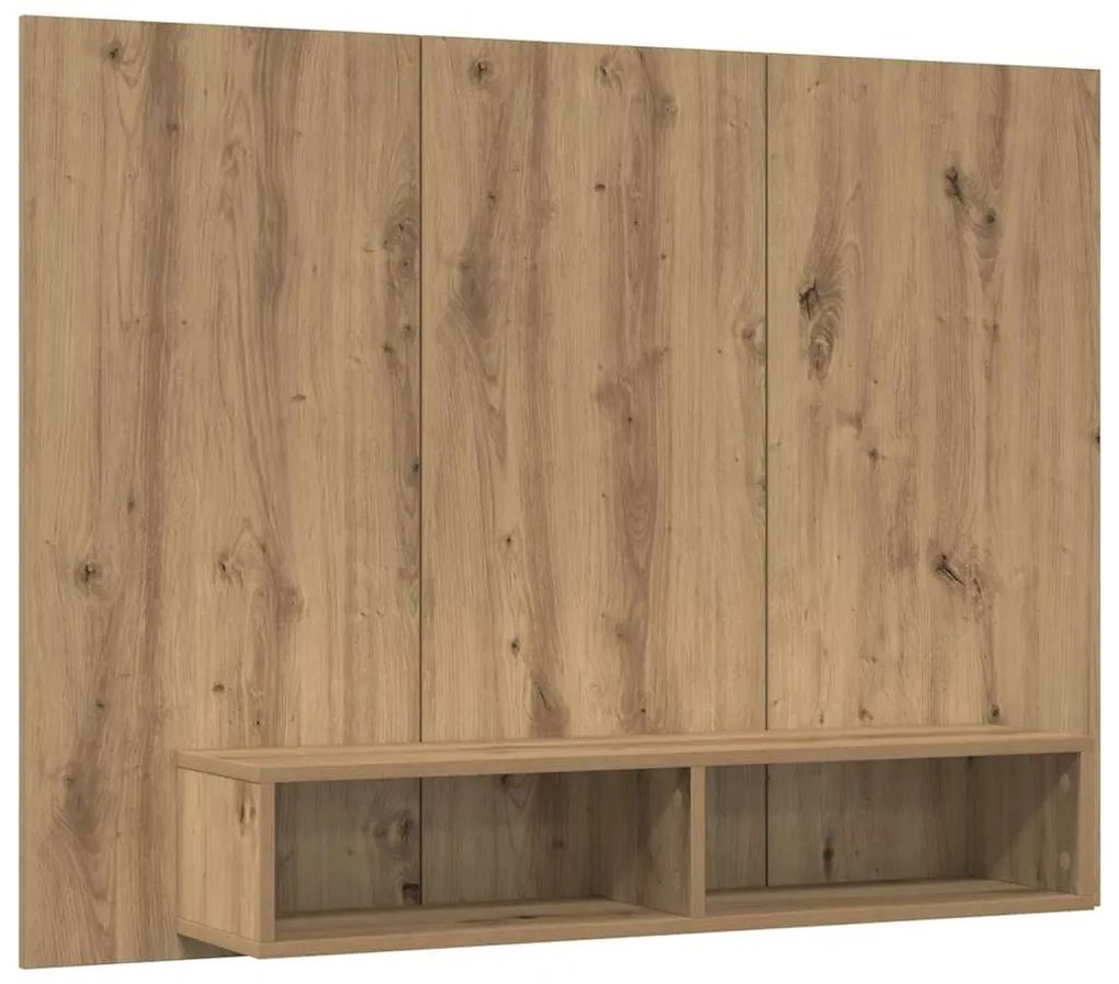 Gabinete de TV de Parede Carvalho Artesanal 120 x 23.5 x 90 cm