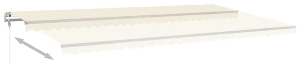 Toldo automático com LED e sensor de vento 600x350 cm creme