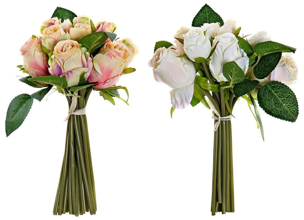 Flores Decorativas DKD Home Decor Plástico Tecido Ferro (2 pcs) (17 x 17 x 26 cm)