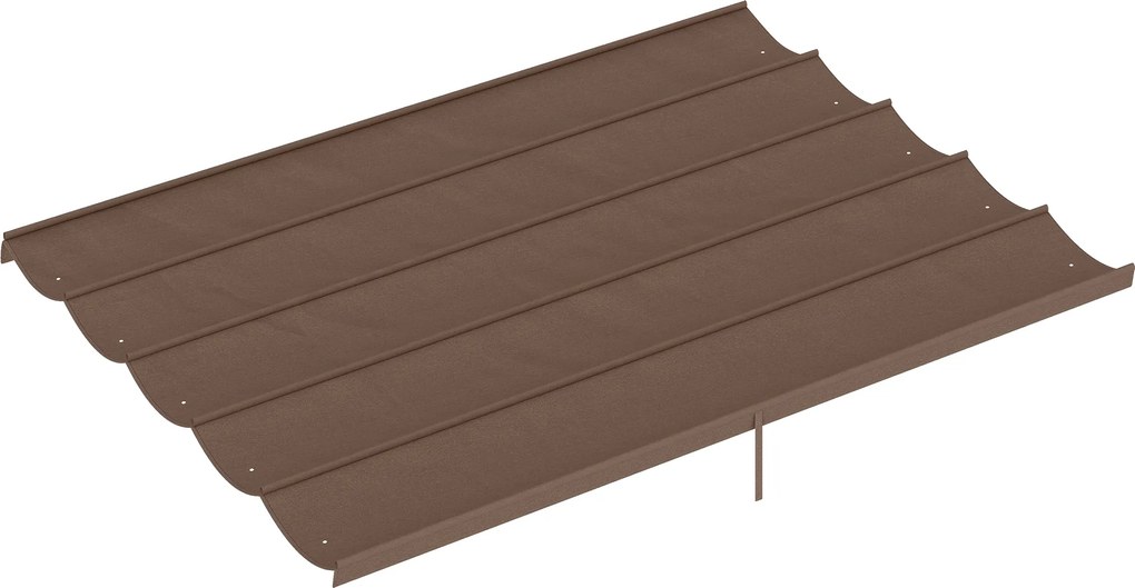 Outsunny Cobertura para Pérgola 3,5x2,5 m Teto de Substituição Retrátil para Pérgola com 10 Orifícios de Drenagem Café | Aosom Portugal