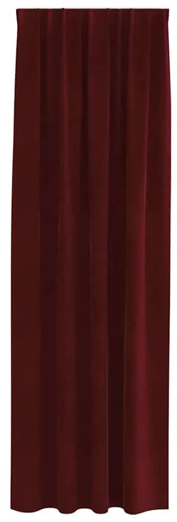 Cortinas Opacas vidaXL com fita superior 2 pcs Bordô Veludo