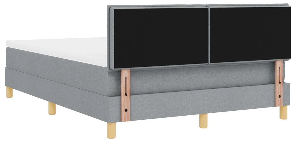 Cama Box Spring com Colchão Cinza Claro 140x200 cm Tecido