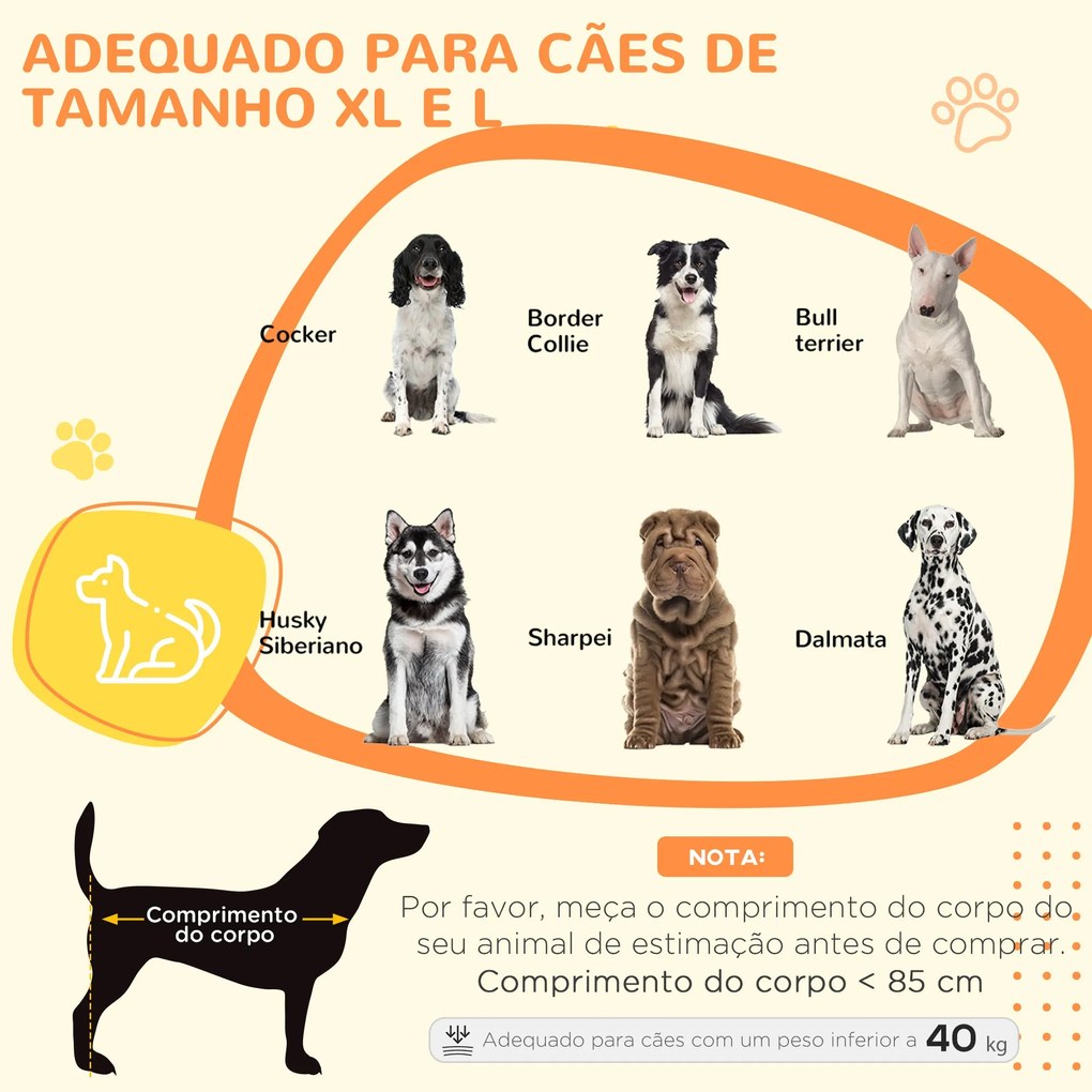 PawHut Gaiola para Cães Grandes 123x74x125 cm Canil Metálico com Rodas