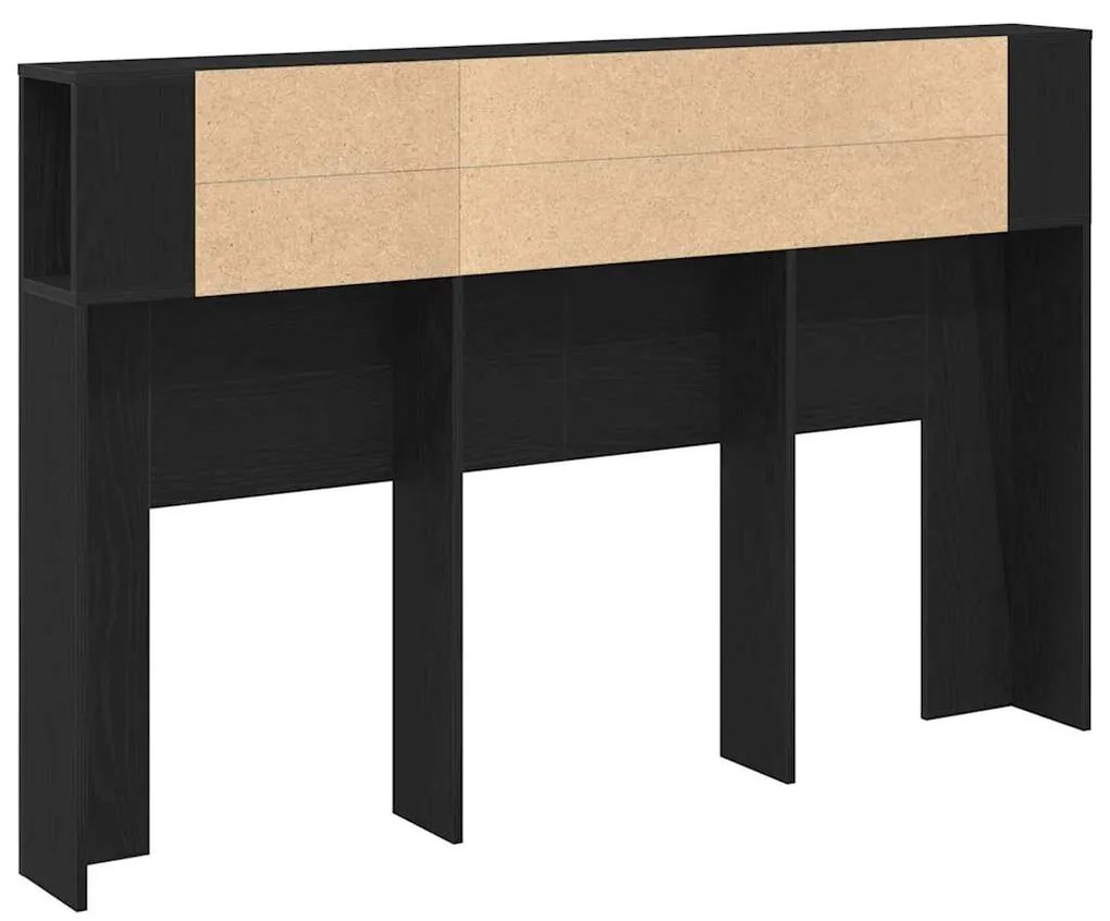 Cabeceira de Cabide Preta vidaXL - 160x19x104.5 cm Feito de Madeira de