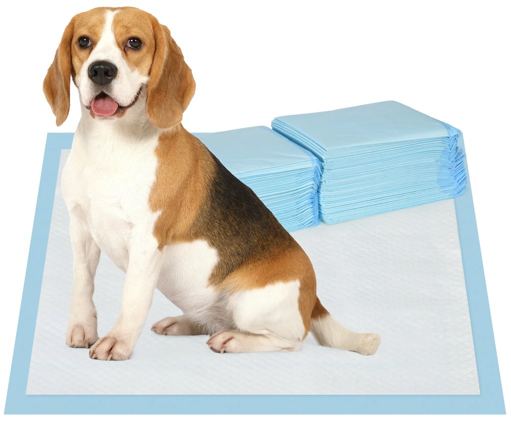 Resguardos de Treino Animais de Estimação 80 Unidades 45x60 cm Resguardos Absorventes para Cães com 6 Camadas Azul