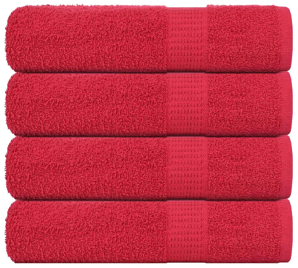 vidaXL Toalhas de banho 4 pcs FROGN 100x150 cm 100% algodão vermelho